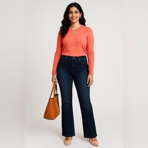 Lands’ End 78% Cotton Classic Button Up Business Casual Relaxed Boho Cardigan XL